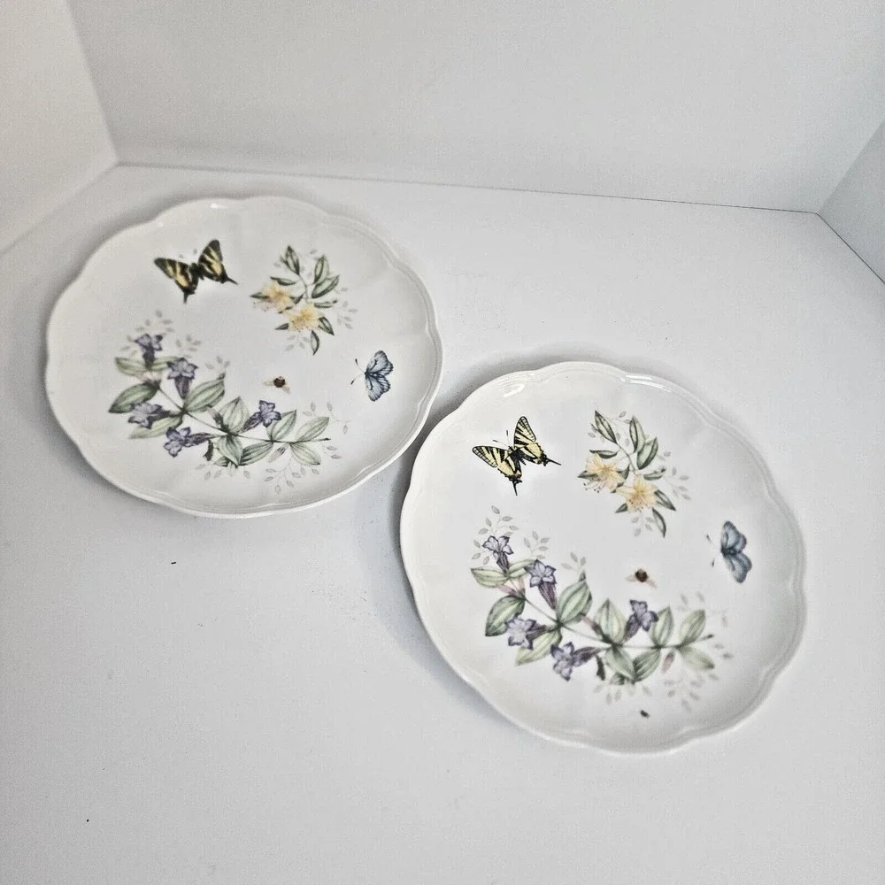 Lenox‎ Butterfly Meadow Swallowtail Plate Laurie De Sante Collection 2 Plates